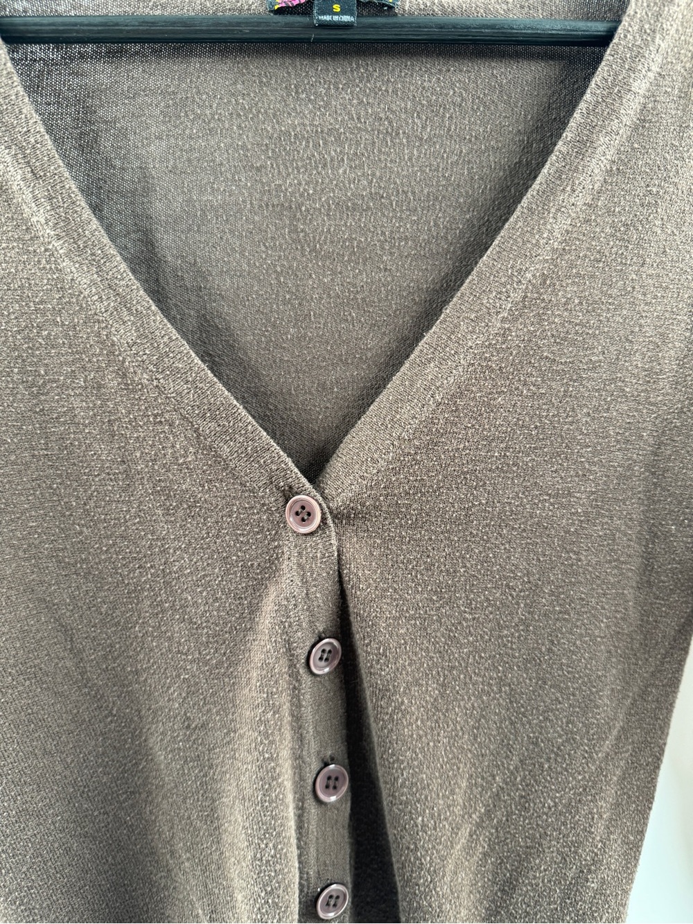 Forever 21 Brown Y2K Button Front Cardigan – Women's Small Cotton Blend - Picture 5 of 9